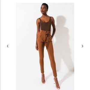 High Waist Paper Bag Pants